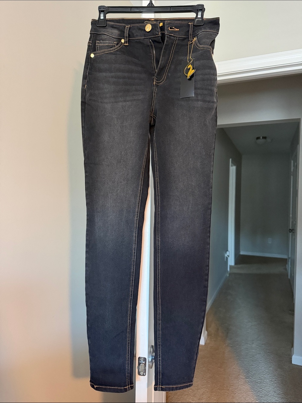 Women’s Baby Phat Black Skinny Jeans with Contrast Stitching Size 1 NWT